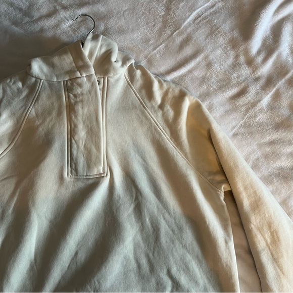 Zara Cream Half Zip Hooded Boxy Sweater size M - Picture 2 of 8